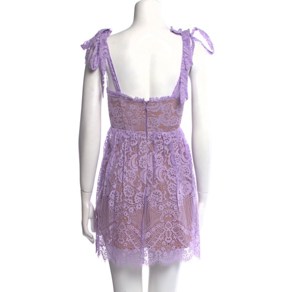 For Love & Lemons Purple Lace Pattern Mini Dress XS - Picture 2 of 4